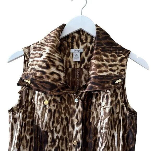 Cache  Silk Leopard Animal Print Romper SZ S #2106 - Picture 3 of 16